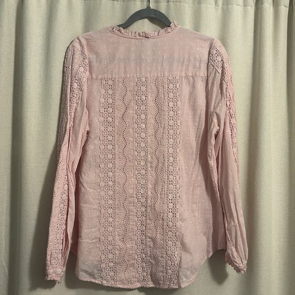 Sundance Catalog pink button down blouse, size L - Picture 4 of 4
